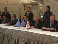 Азербайджан, Казахстан и Грузия подписали протокол в рамках  Транскаспийского транспортного коридора (ФОТО)