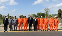 President Aliyev attended opening of Mingachevir-Mingachevir station stretch of Mingachevir-Bahramtapa highway (PHOTO)