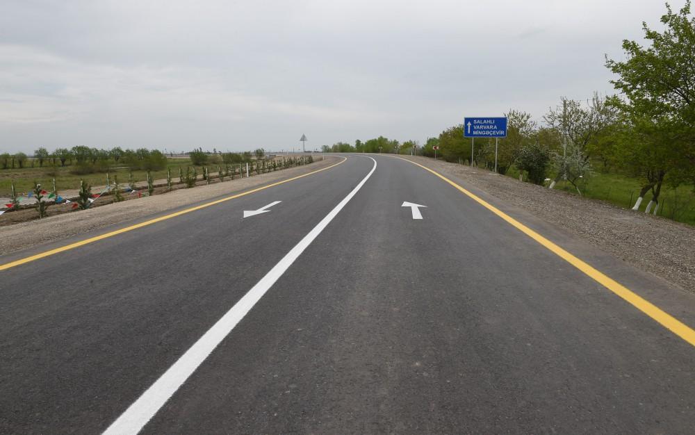President Aliyev attended opening of Mingachevir-Mingachevir station stretch of Mingachevir-Bahramtapa highway (PHOTO)