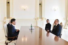 Президент Ильхам Алиев и Первая леди Мехрибан Алиева приняли президента и генсека Международной  федерации гимнастики (ФОТО)