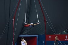 Подиумные тренировки спортивных гимнастов в рамках Игр исламской солидарности в Баку (ФОТОРЕПОРТАЖ)