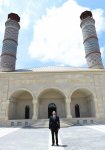 Президент Ильхам Алиев ознакомился с условиями, созданными в мечети в Джоджуг Мерджанлы (ФОТО)
