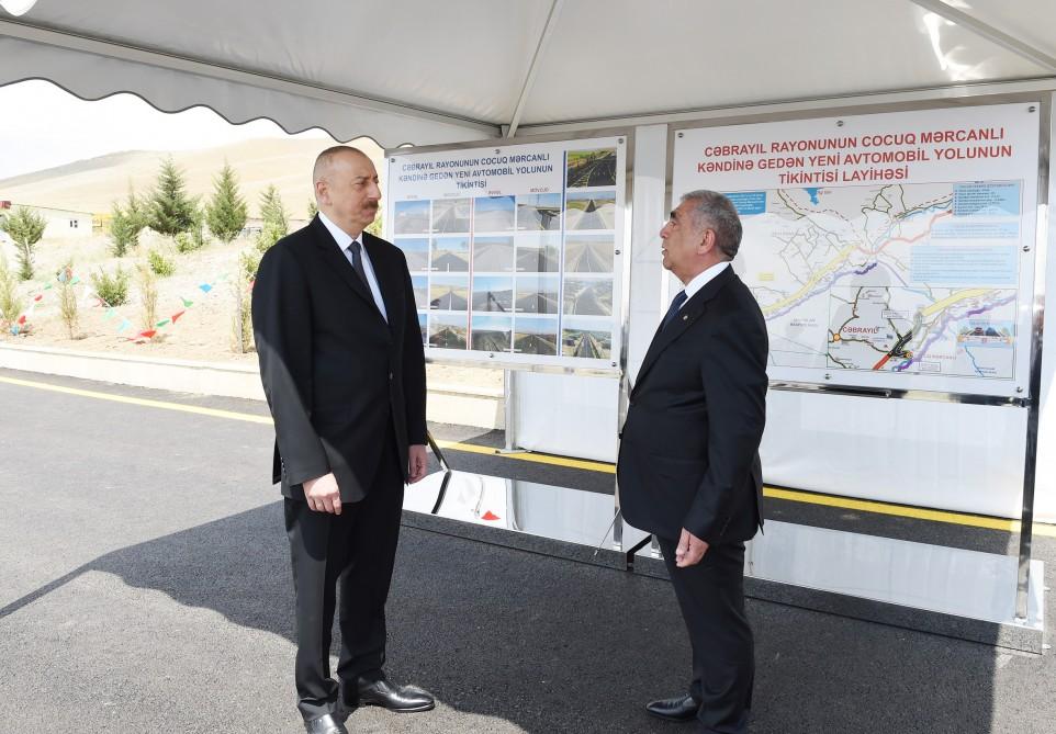 Ilham Aliyev views reconstruction work in Jojug Marjanli village (PHOTO)