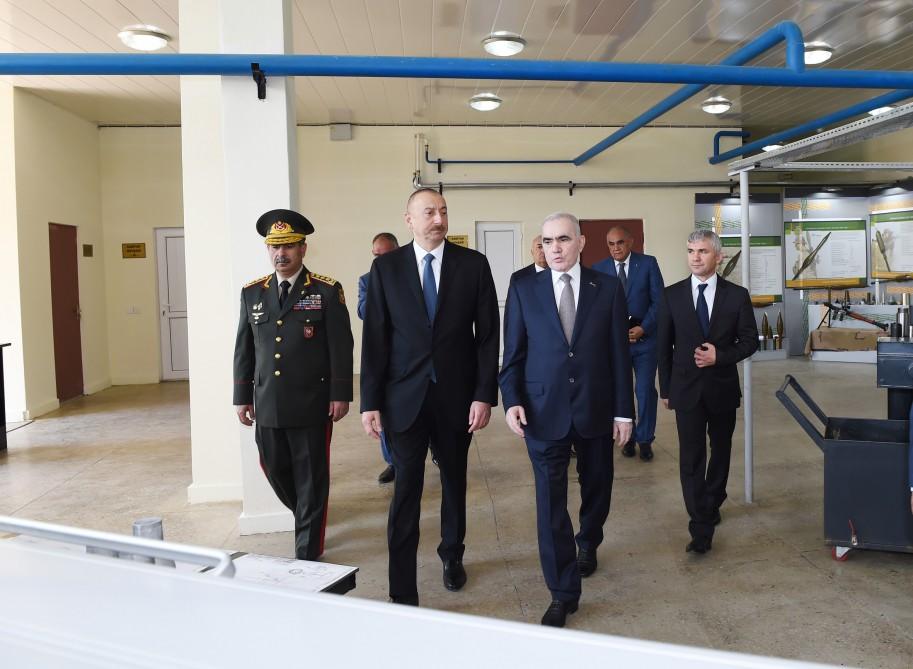 Президент Ильхам Алиев принял участие в открытии завода по производству гранат для противотанковых гранатометов в Ширване (ФОТО)
