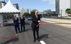 Ilham Aliyev opens three-lane road in Baku (PHOTO)