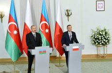 Президенты Азербайджана и Польши выступили с заявлениями для печати (ФОТО)