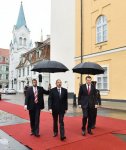 В Риге состоялась церемония официальной встречи Президента Азербайджана Ильхама Алиева (ФОТО)