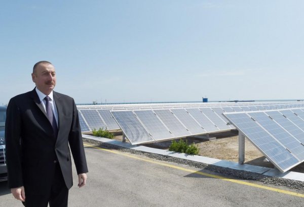 President Ilham Aliyev opens Pirallahi solar power plant (PHOTO)