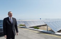 President Ilham Aliyev opens Pirallahi solar power plant (PHOTO)
