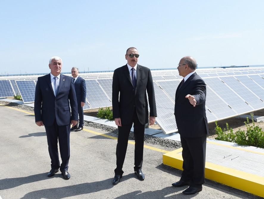 President Ilham Aliyev opens Pirallahi solar power plant (PHOTO)