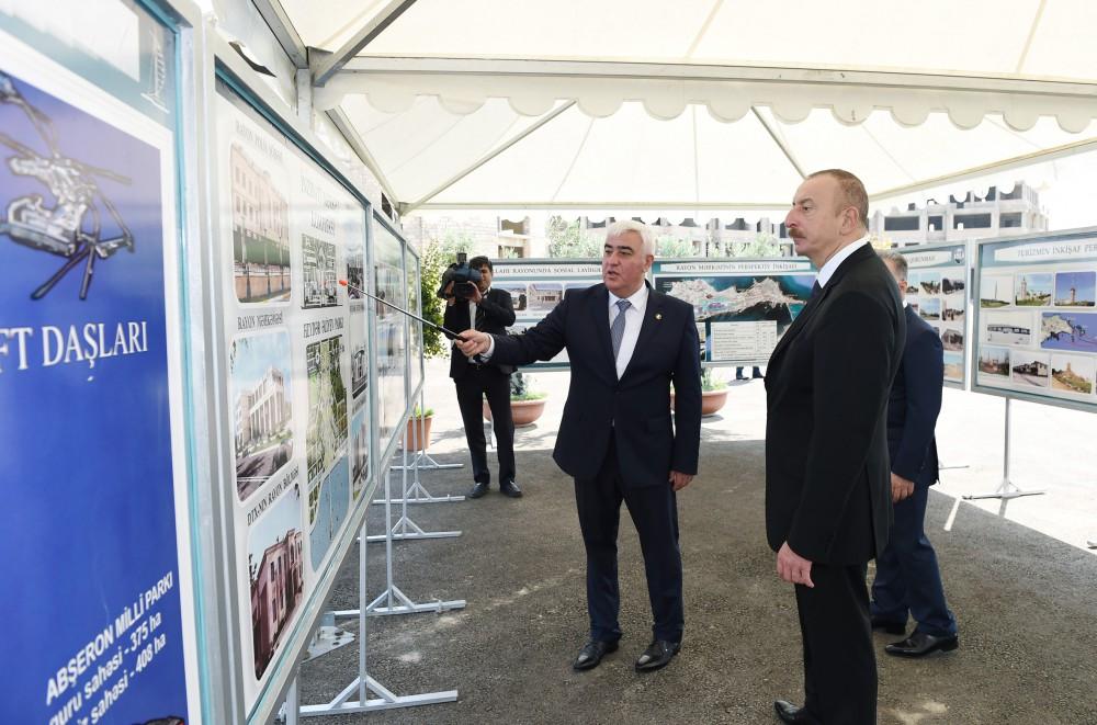 President Aliyev views plans of work to be done in Pirallahi (PHOTO)