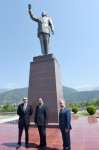 President Aliyev arrives in Balakan district (PHOTO)