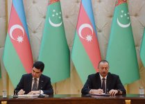Состоялась церемония подписания азербайджано-туркменских документов (ФОТО)