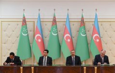 Состоялась церемония подписания азербайджано-туркменских документов (ФОТО)