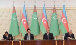 Состоялась церемония подписания азербайджано-туркменских документов (ФОТО)