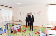 Президент Ильхам Алиев принял участие в открытии детского сада-яслей в Гейгеле (ФОТО)