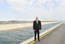 Президент Ильхам Алиев принял участие в церемонии сдачи в эксплуатацию части магистрального оросительного канала Шамкир-Самух-Геранбой (ФОТО)