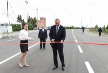 Президент Ильхам Алиев принял участие в открытии автодороги Залзалы - комплекс "Имамзаде" - Гянджа (ФОТО)