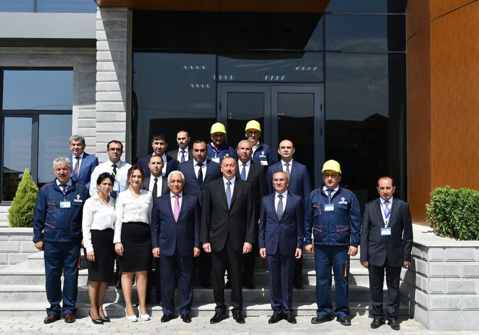Президент Ильхам Алиев принял участие в открытии шамкирского центра автоматического управления и контроля ОАО «Азеришыг» (ФОТО)