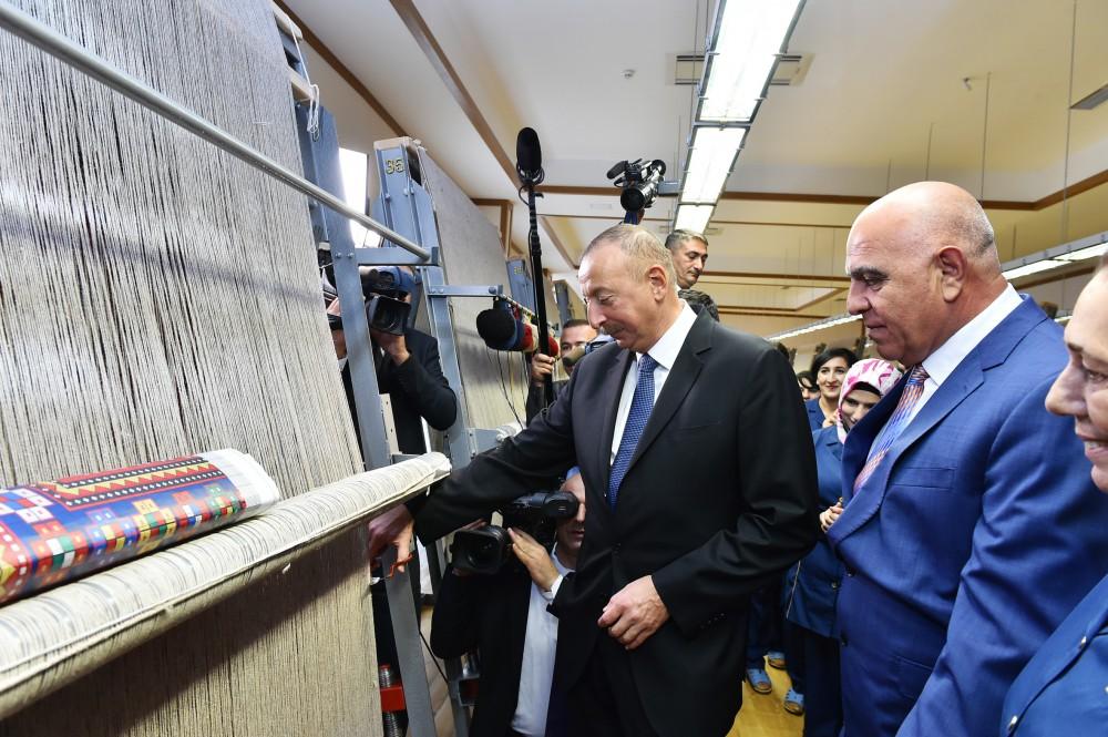 Президент Ильхам Алиев принял участие в открытии шамкирского филиала ОАО «Азерхалча» (ФОТО)