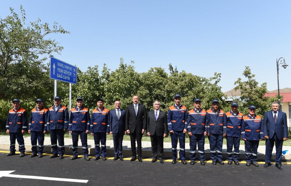 President Ilham Aliyev attends opening of Shamkir-Yeni Goycha-Dagh Jayir highway (PHOTO)