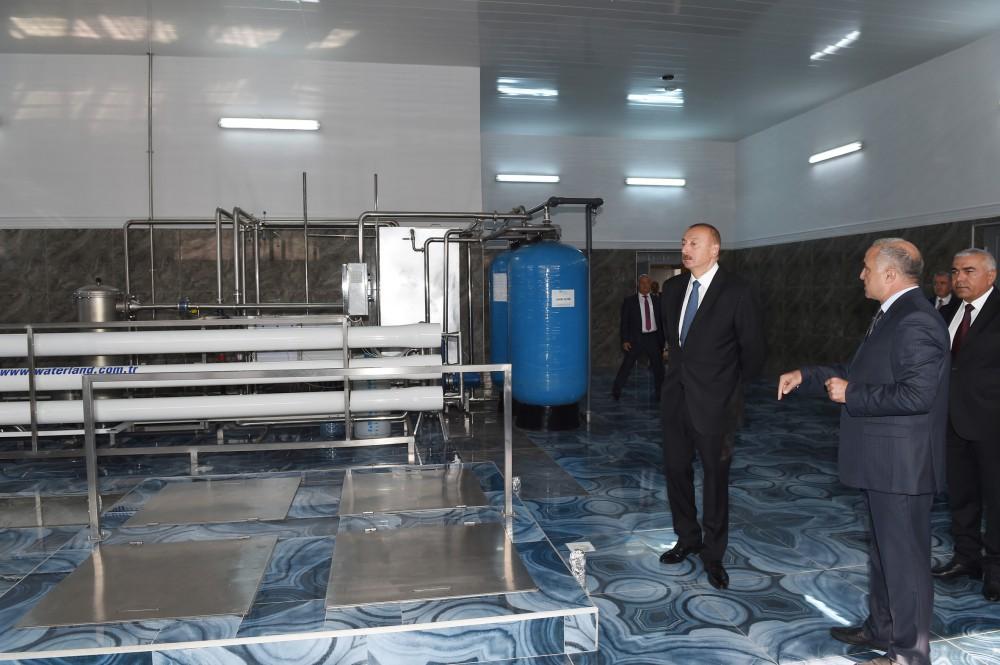 President Ilham Aliyev attends opening of lemonade plant in Gadabay (PHOTO)