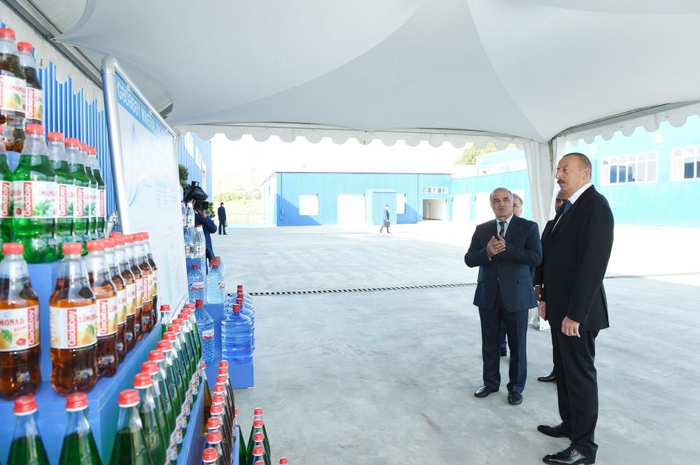 President Ilham Aliyev attends opening of lemonade plant in Gadabay (PHOTO)