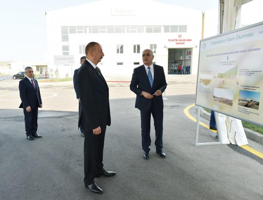 President Ilham Aliyev attends opening of Balakhani Industrial Park (PHOTO)