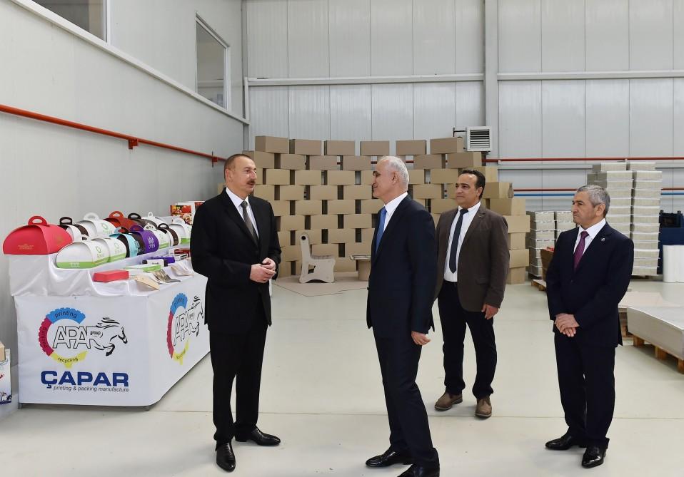 President Ilham Aliyev attends opening of Balakhani Industrial Park (PHOTO)