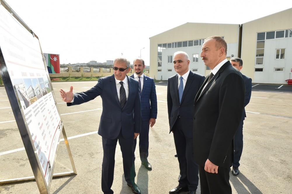 President Ilham Aliyev attends opening of Balakhani Industrial Park (PHOTO)