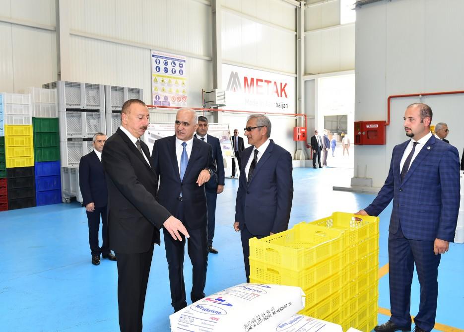 President Ilham Aliyev attends opening of Balakhani Industrial Park (PHOTO)