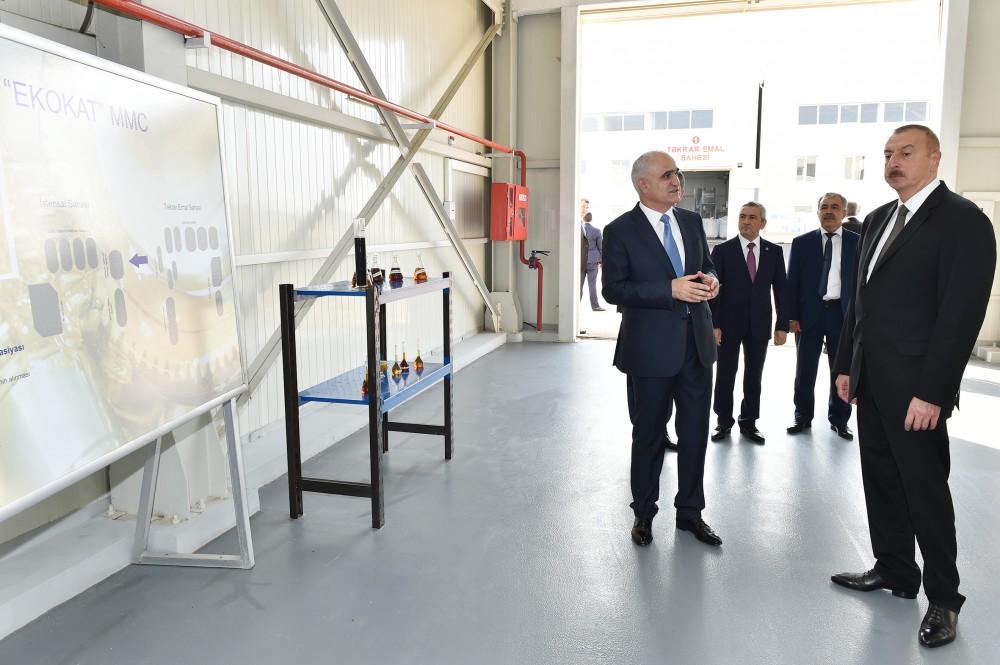 President Ilham Aliyev attends opening of Balakhani Industrial Park (PHOTO)