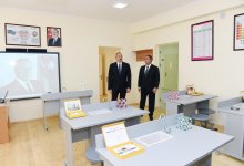 Президент Ильхам Алиев принял участие в открытии в Сальяне нового здания полной средней школы (ФОТО)