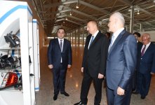 Azerbaijani president attends opening of Neftchala Industrial District (PHOTO)