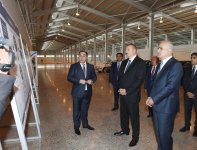 Azerbaijani president attends opening of Neftchala Industrial District (PHOTO)