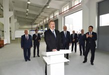 Azerbaijani president attends opening of Neftchala Industrial District (PHOTO)