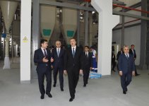 Azerbaijani president attends opening of Neftchala Industrial District (PHOTO)