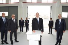 Azerbaijani president attends opening of Neftchala Industrial District (PHOTO)