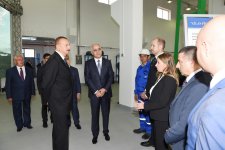 Azerbaijani president attends opening of Neftchala Industrial District (PHOTO)