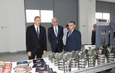 Azerbaijani president attends opening of Neftchala Industrial District (PHOTO)