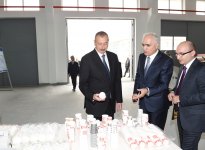 Azerbaijani president attends opening of Neftchala Industrial District (PHOTO)