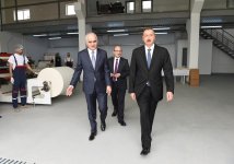 Azerbaijani president attends opening of Neftchala Industrial District (PHOTO)