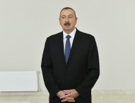 Azerbaijani president attends opening of Neftchala Industrial District (PHOTO)