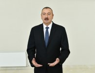 Azerbaijani president attends opening of Neftchala Industrial District (PHOTO)
