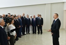 Azerbaijani president attends opening of Neftchala Industrial District (PHOTO)