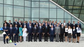 Azerbaijani president attends opening of Neftchala Industrial District (PHOTO)