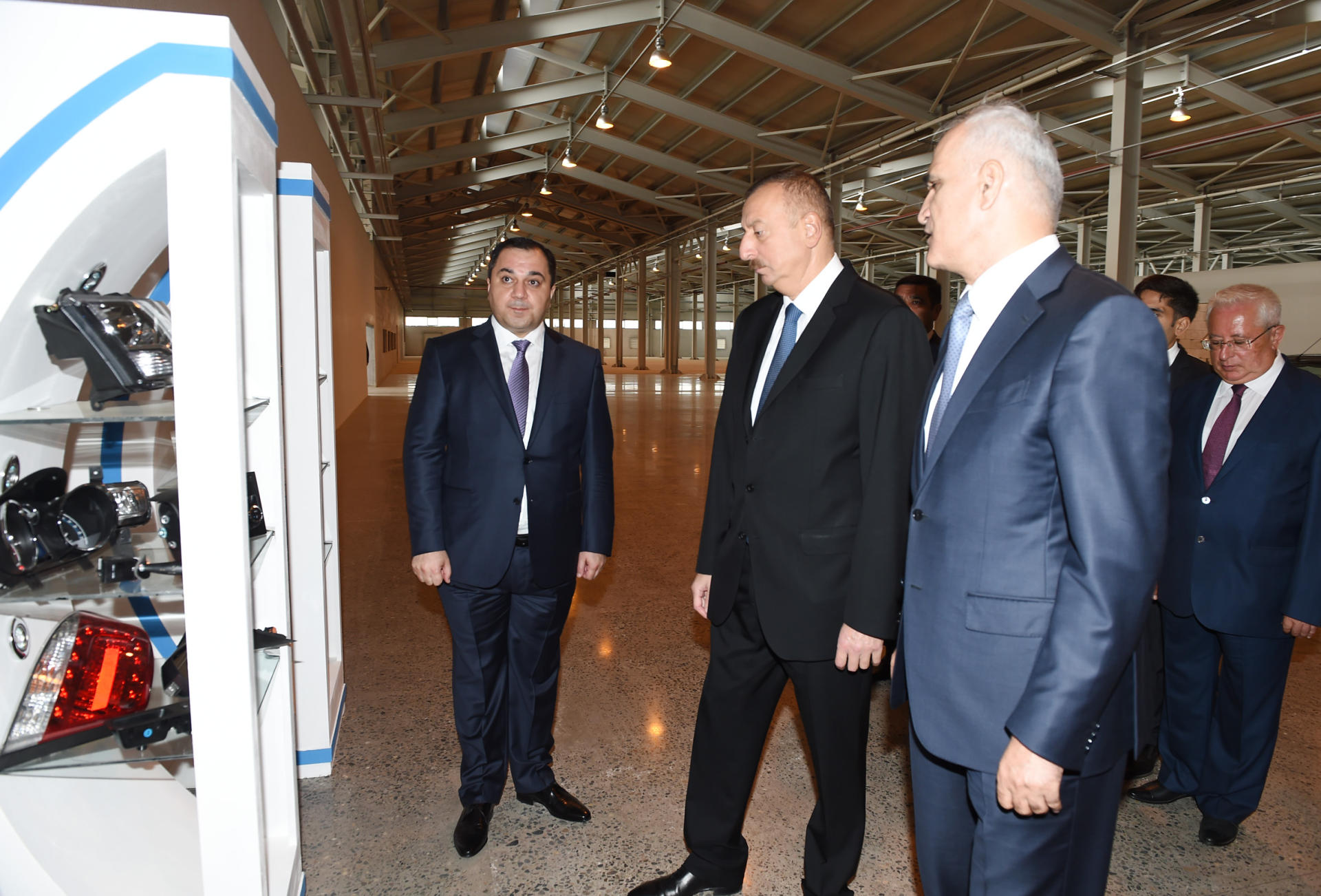 Azerbaijani president attends opening of Neftchala Industrial District (PHOTO)