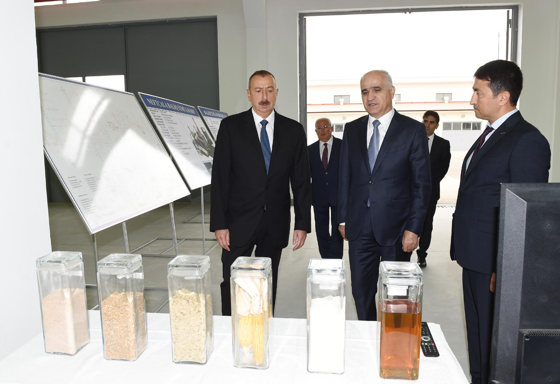 Azerbaijani president attends opening of Neftchala Industrial District (PHOTO)