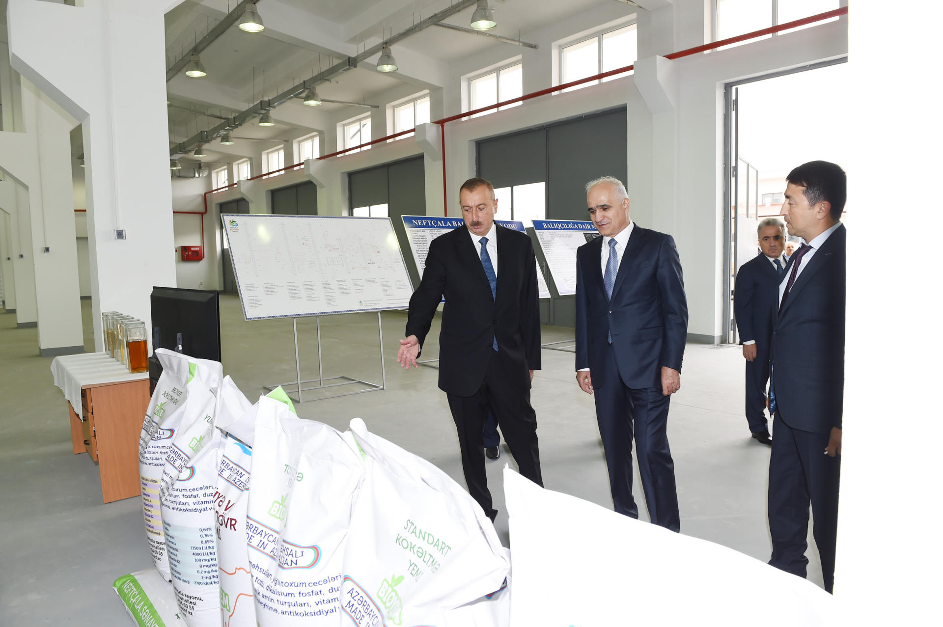 Azerbaijani president attends opening of Neftchala Industrial District (PHOTO)
