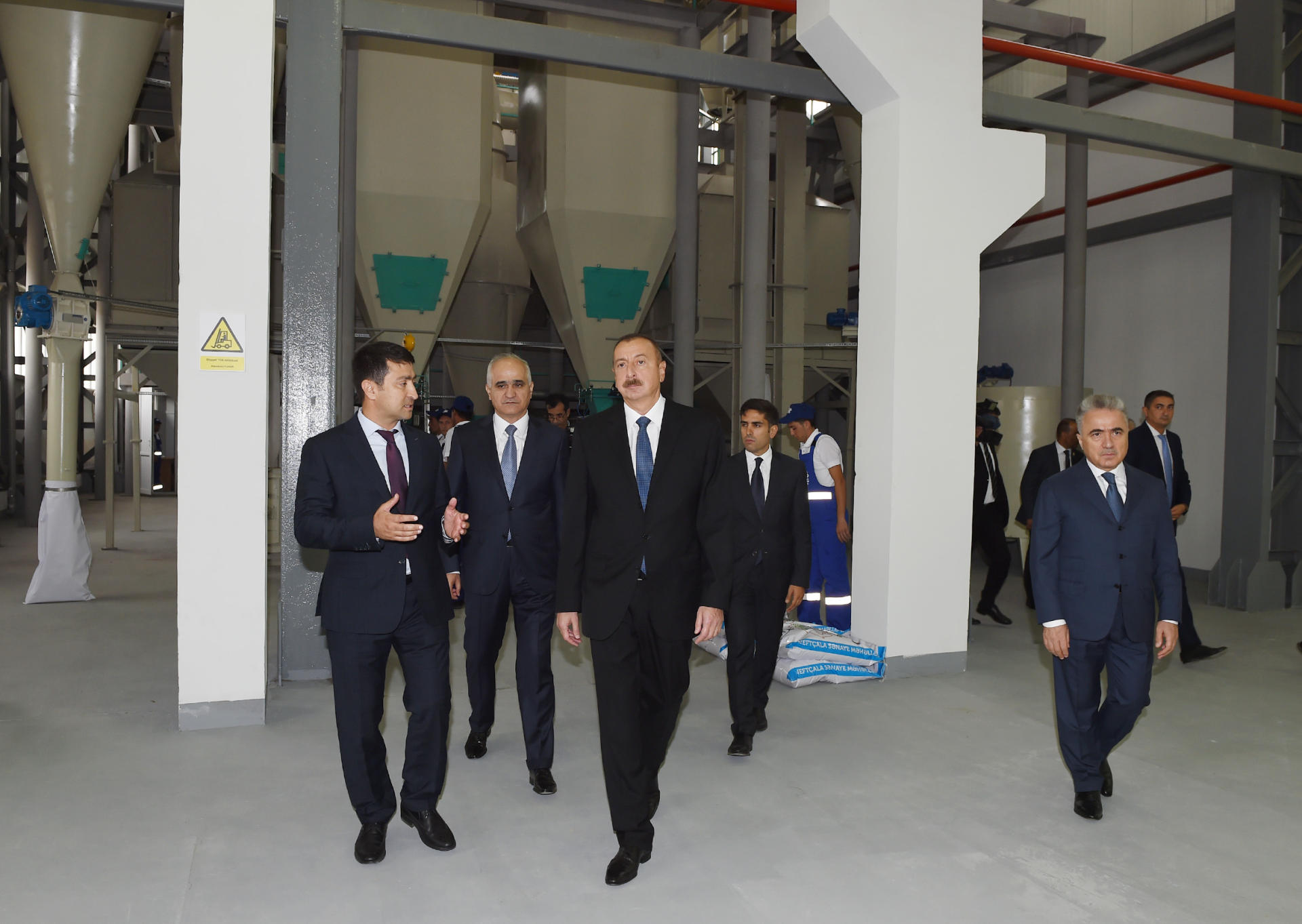 Azerbaijani president attends opening of Neftchala Industrial District (PHOTO)